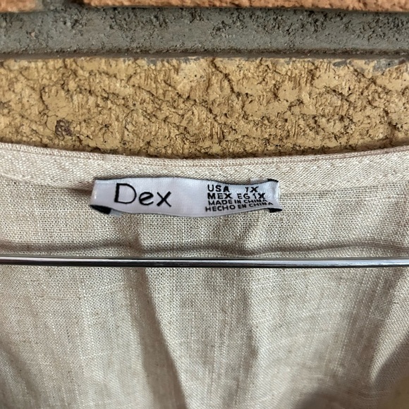 NWT Dex Tan Linen Blend Dolman Sleeve V Neck Midi Dress Size 1X - Picture 4 of 7